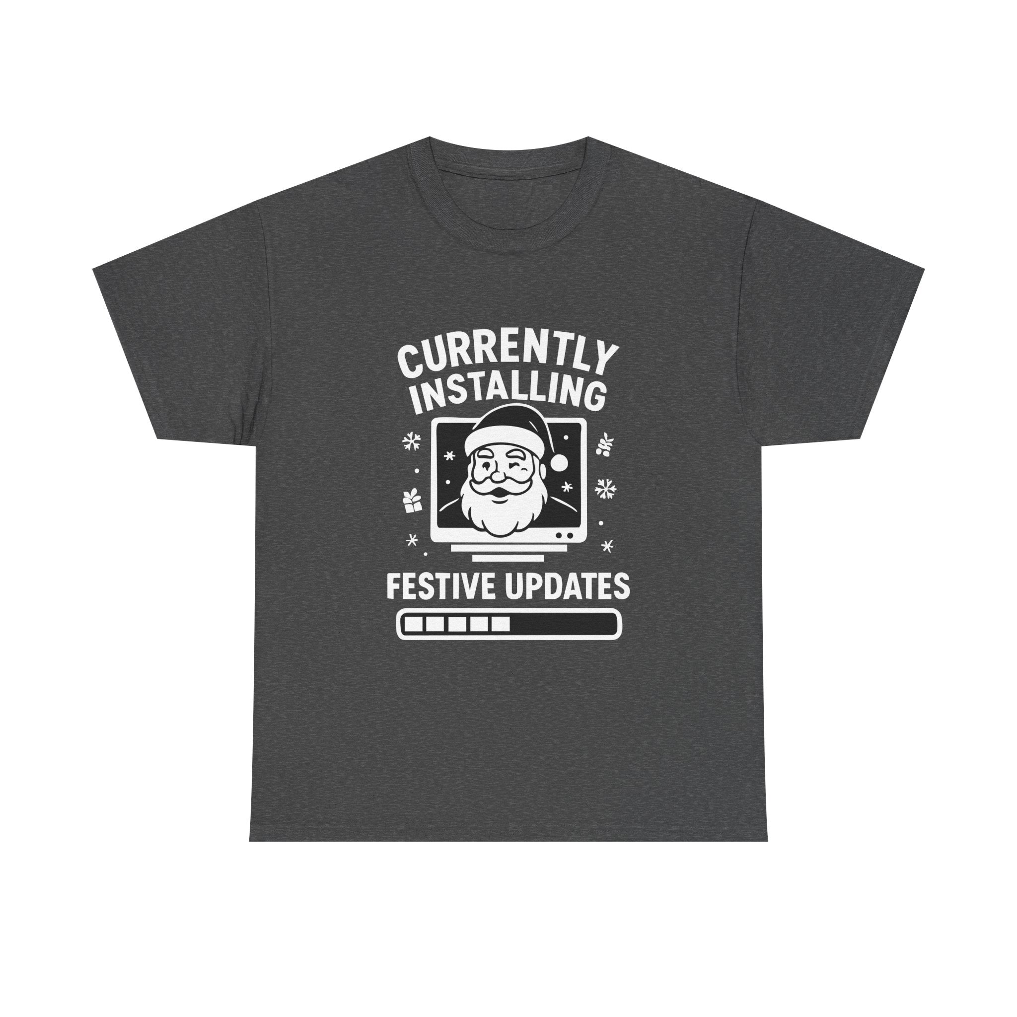 Currently Installing Festive Updates T-Shirt Funny Santa Christmas Holiday Tee