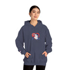 Embroidered Hoodie Patriotic Heart Portrait Graphic Hooded Sweatshirt