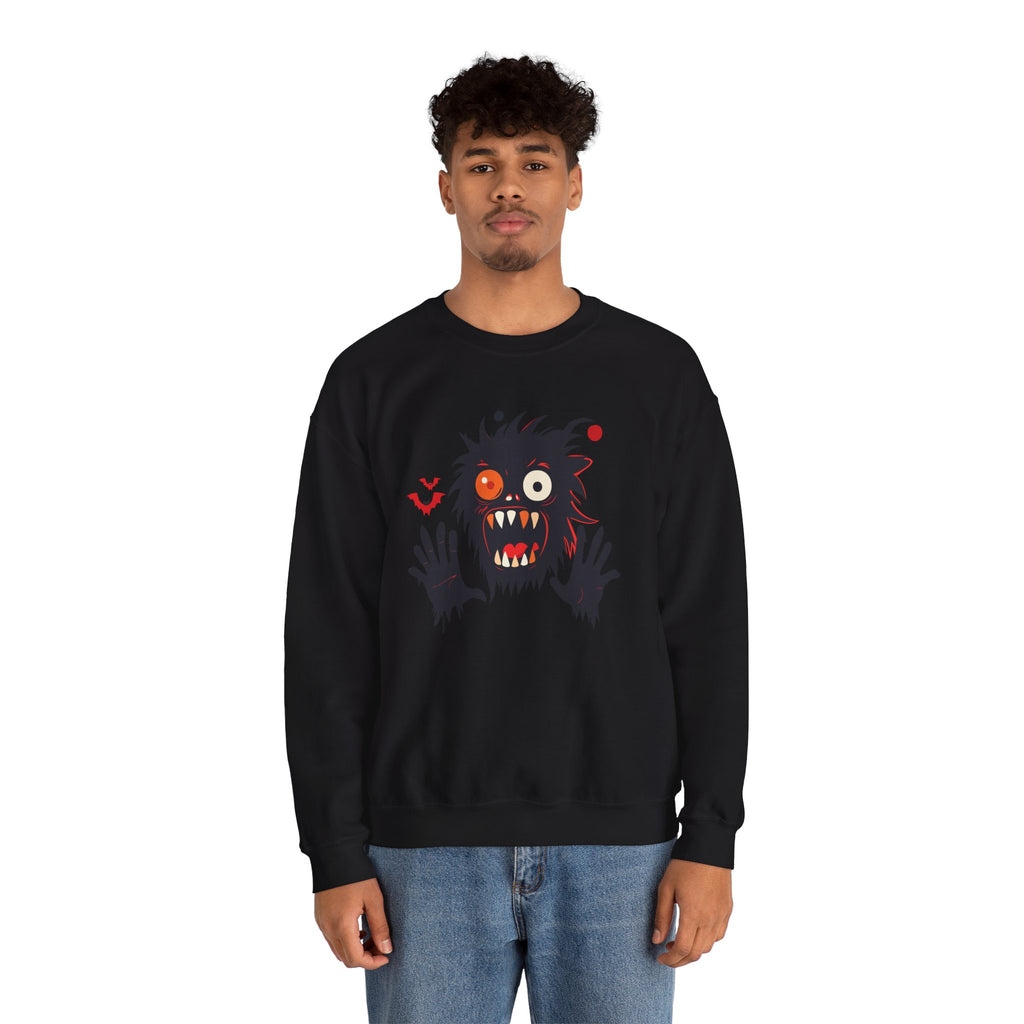 Halloween Monster Crewneck Sweatshirt Spooky Cute Monster Graphic