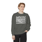 Concrete Script Sweatshirt Urban Typography Garment-Dyed Crewneck