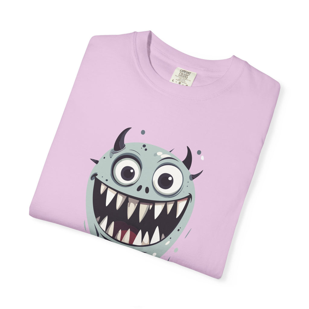 Monster Face T-Shirt Funny Creepy Grinning Monster Graphic Tee
