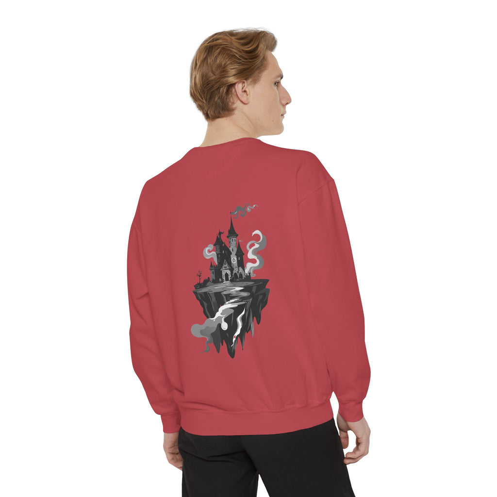 Floating Haunted Castle Sweatshirt Gothic Floating Island Crewneck