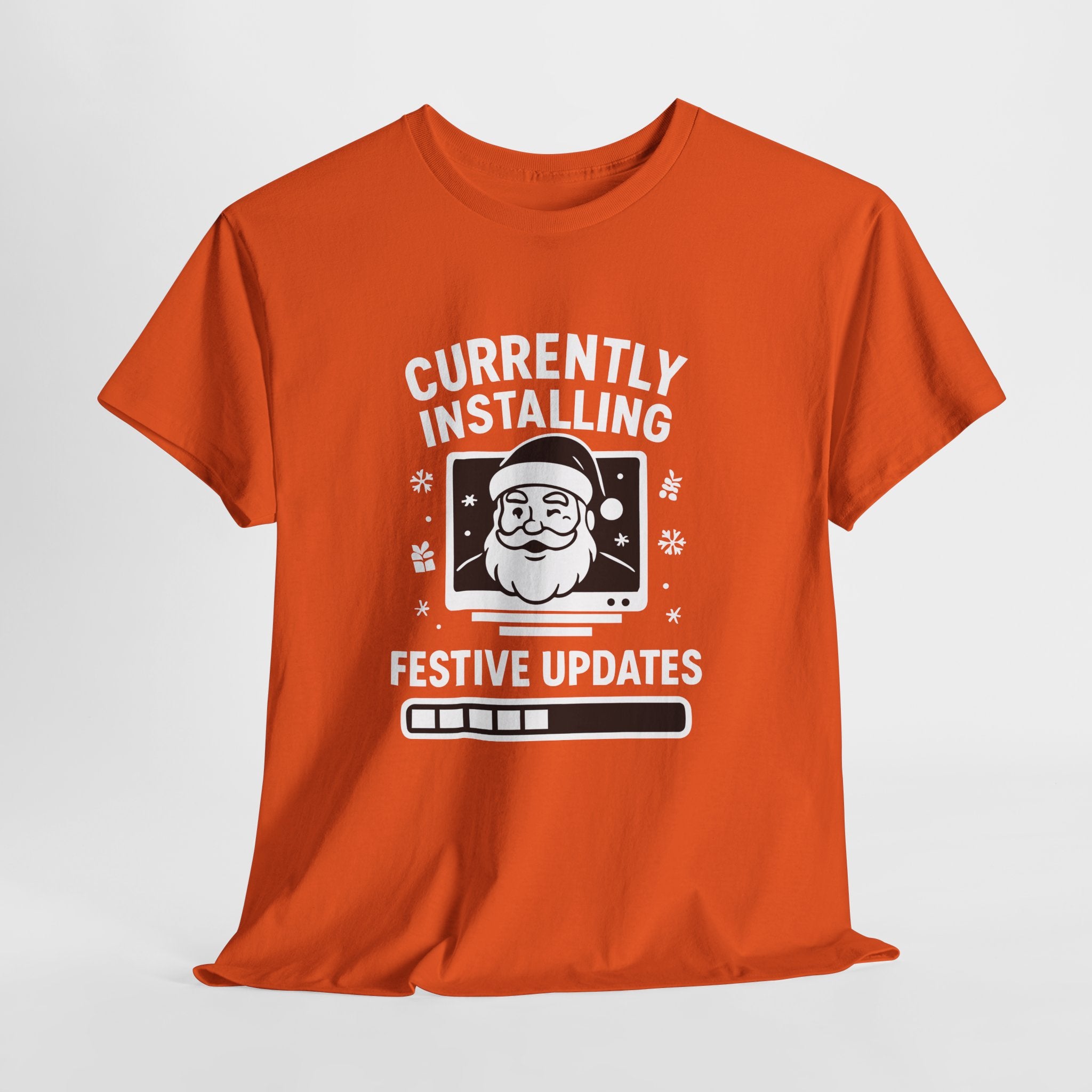 Currently Installing Festive Updates T-Shirt Funny Santa Christmas Holiday Tee