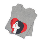 T-Shirt Retro Woman in Heart 'Love' Graphic Tee