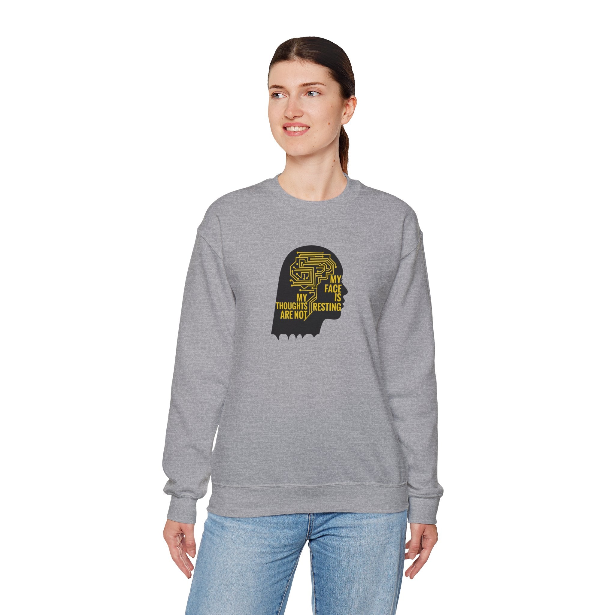 Crewneck Sweatshirt "My Thoughts Are Not Resting" Silhouette Graphic