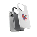 Heart Face Phone Case Red & Blue Abstract Love Design