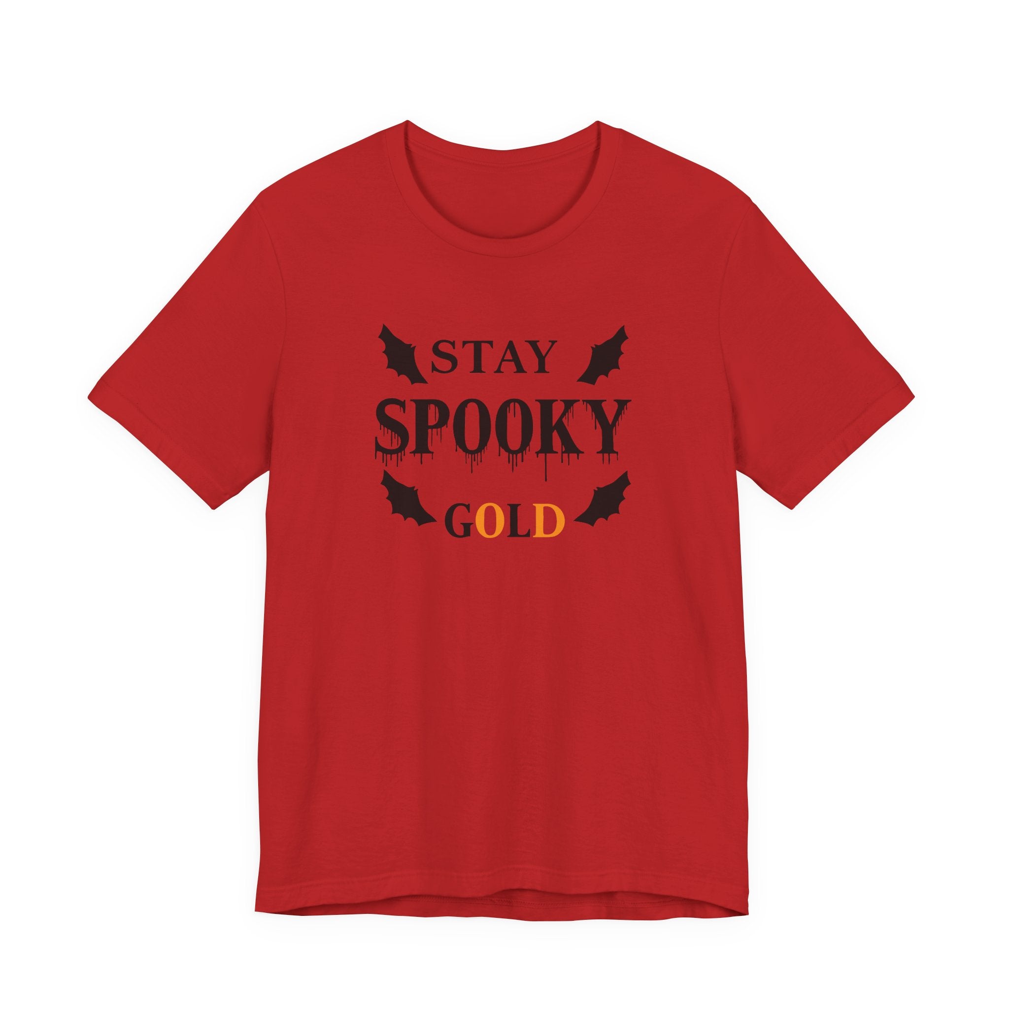 Stay Spooky Gold T‑Shirt Halloween Bat Graphic Tee