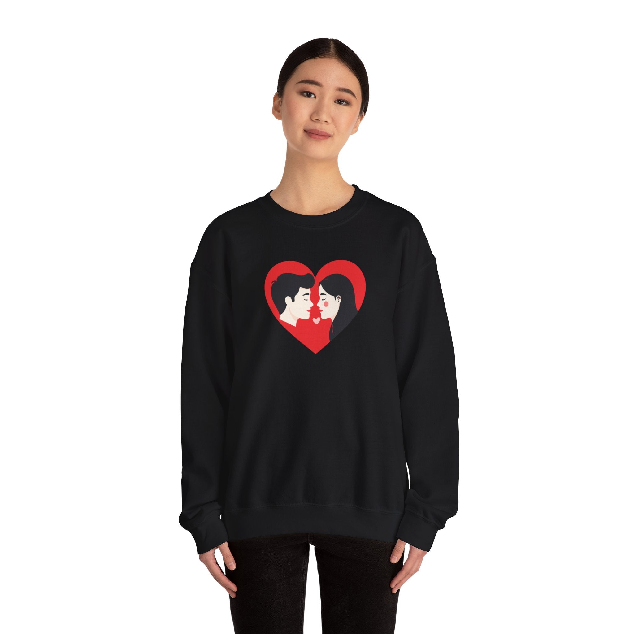Valentine Couple Heart Crewneck Sweatshirt