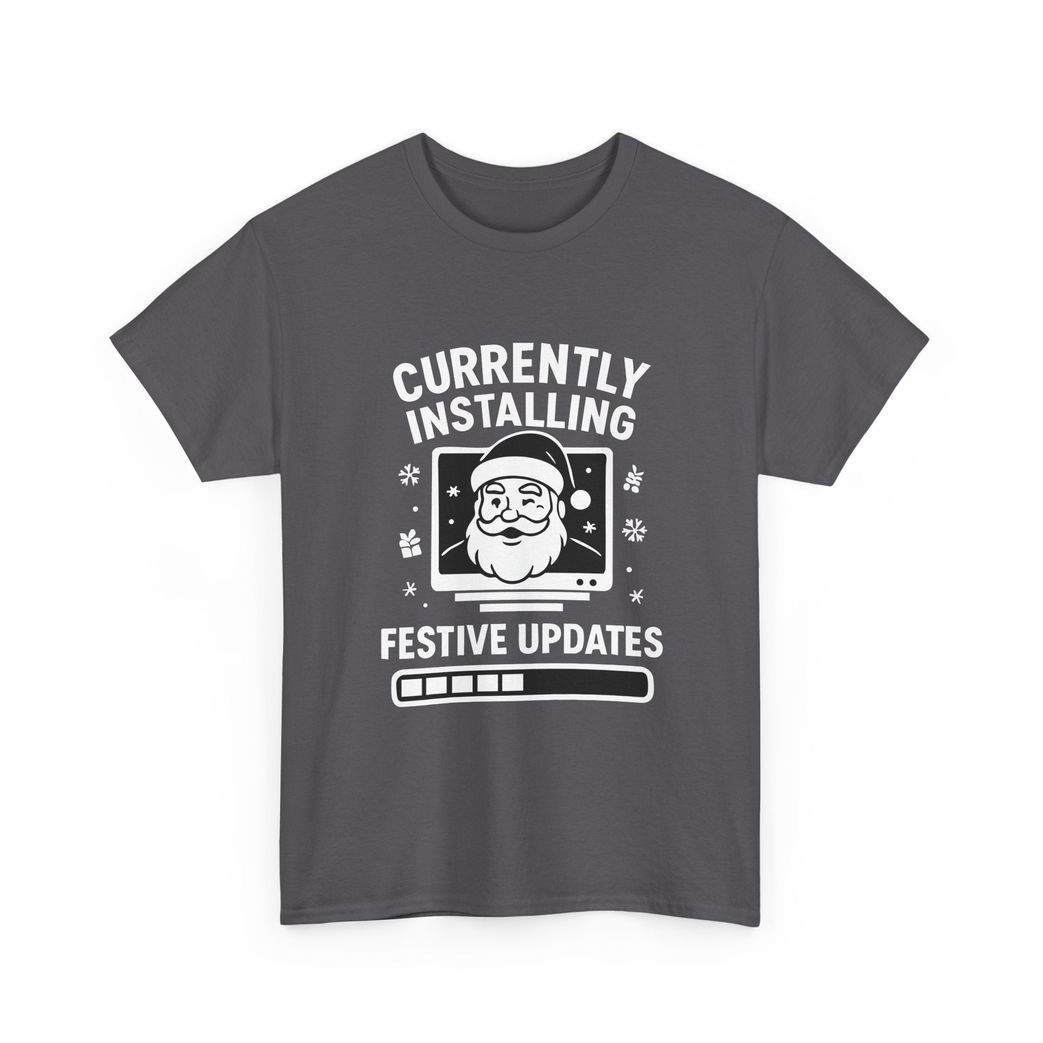 Currently Installing Festive Updates T-Shirt Funny Santa Christmas Holiday Tee