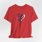 Heart Portrait Tee Romantic Face Heart Graphic T‑Shirt