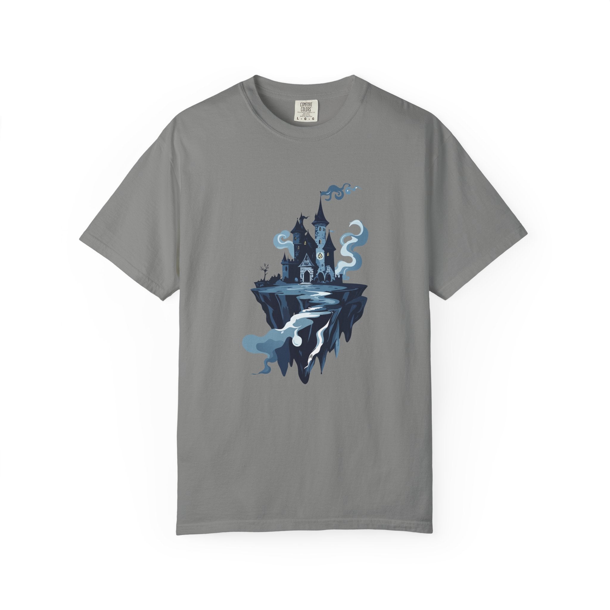 Floating Haunted Castle T‑Shirt Spooky Gothic Fantasy Tee