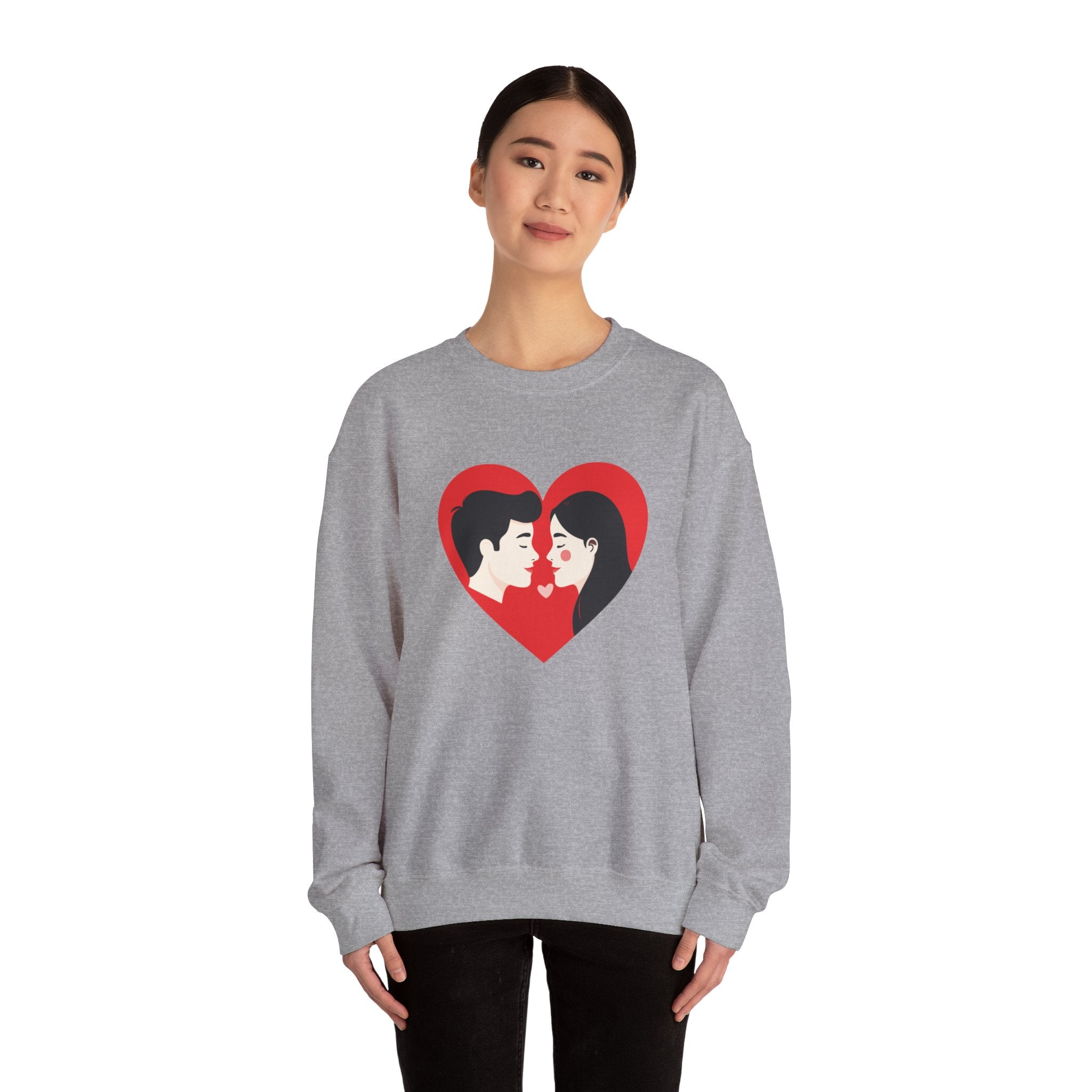 Valentine Couple Heart Crewneck Sweatshirt