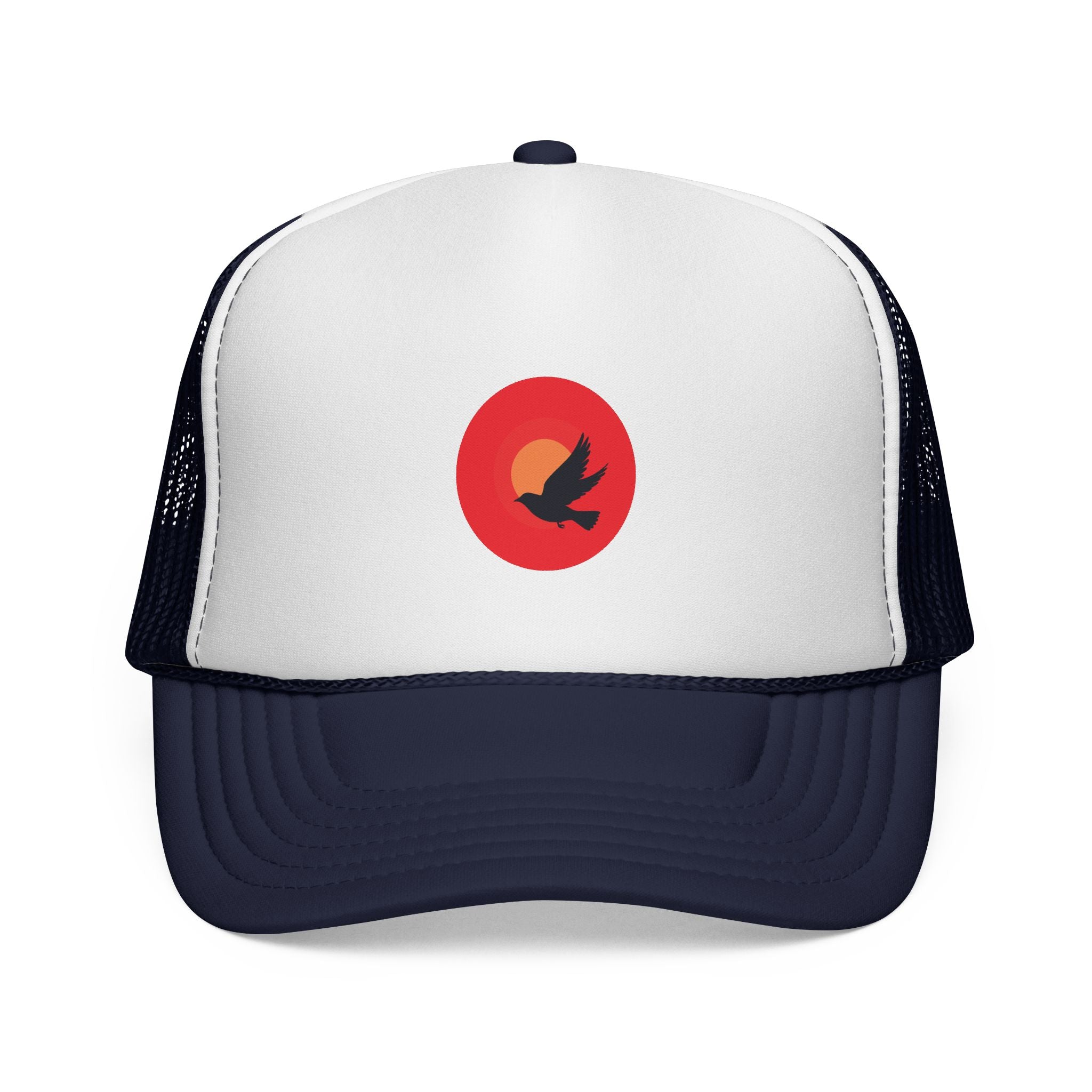 Sunset Bird Trucker Cap | Minimal Nature Logo, Mesh Back Hat