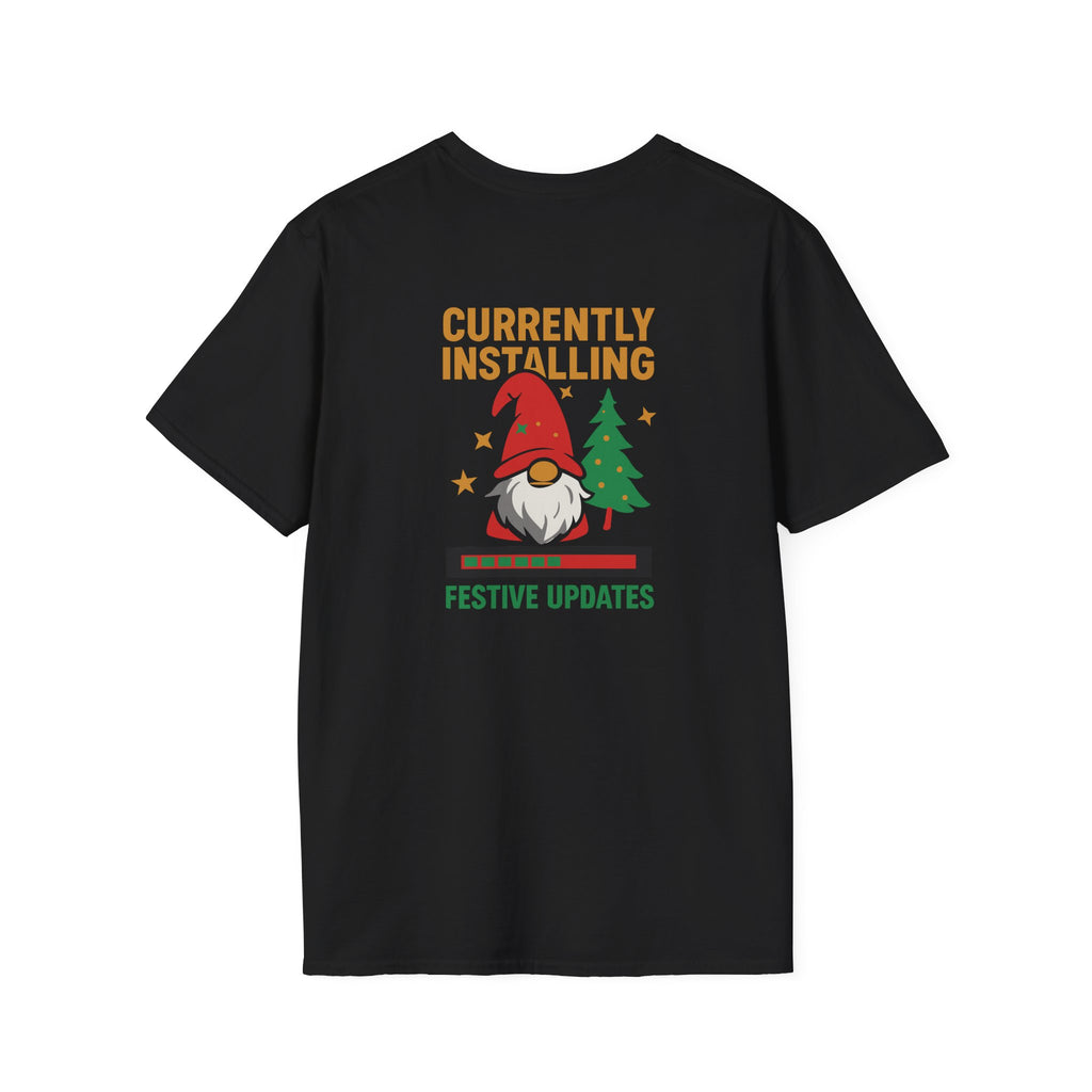 Currently Installing Festive Updates Christmas T-Shirt Holiday Gnome Tee