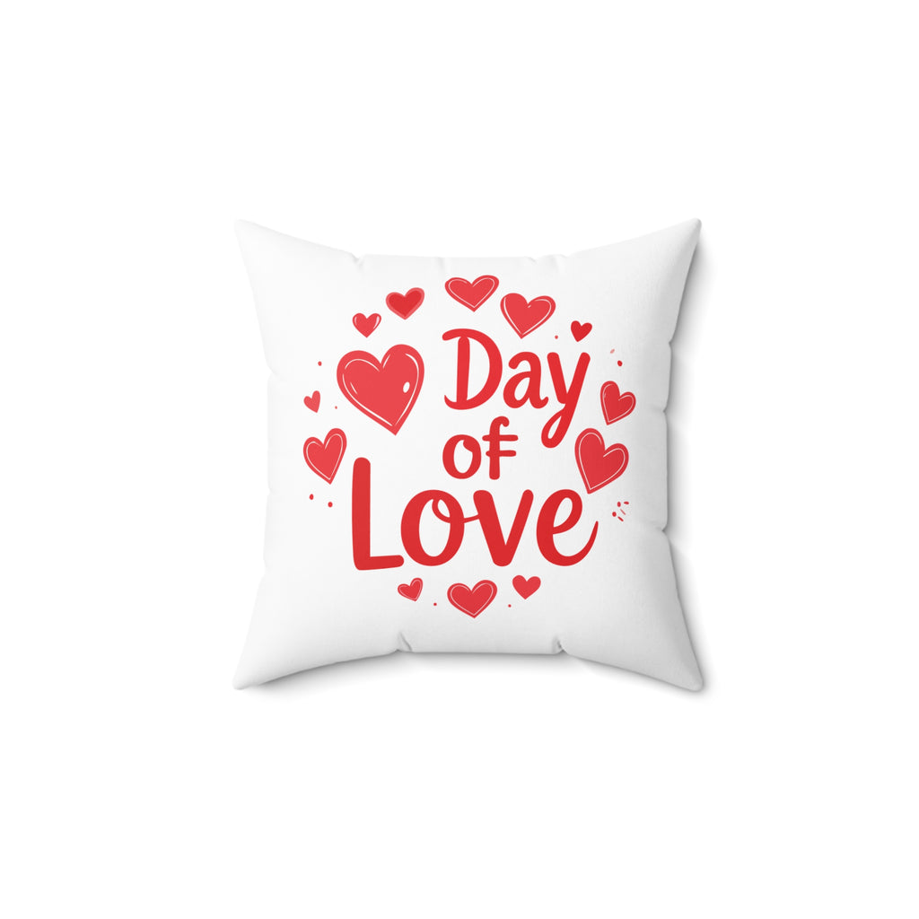 Valentine’s Day Pillow – “Day of Love” Heart Accent Throw Pillow