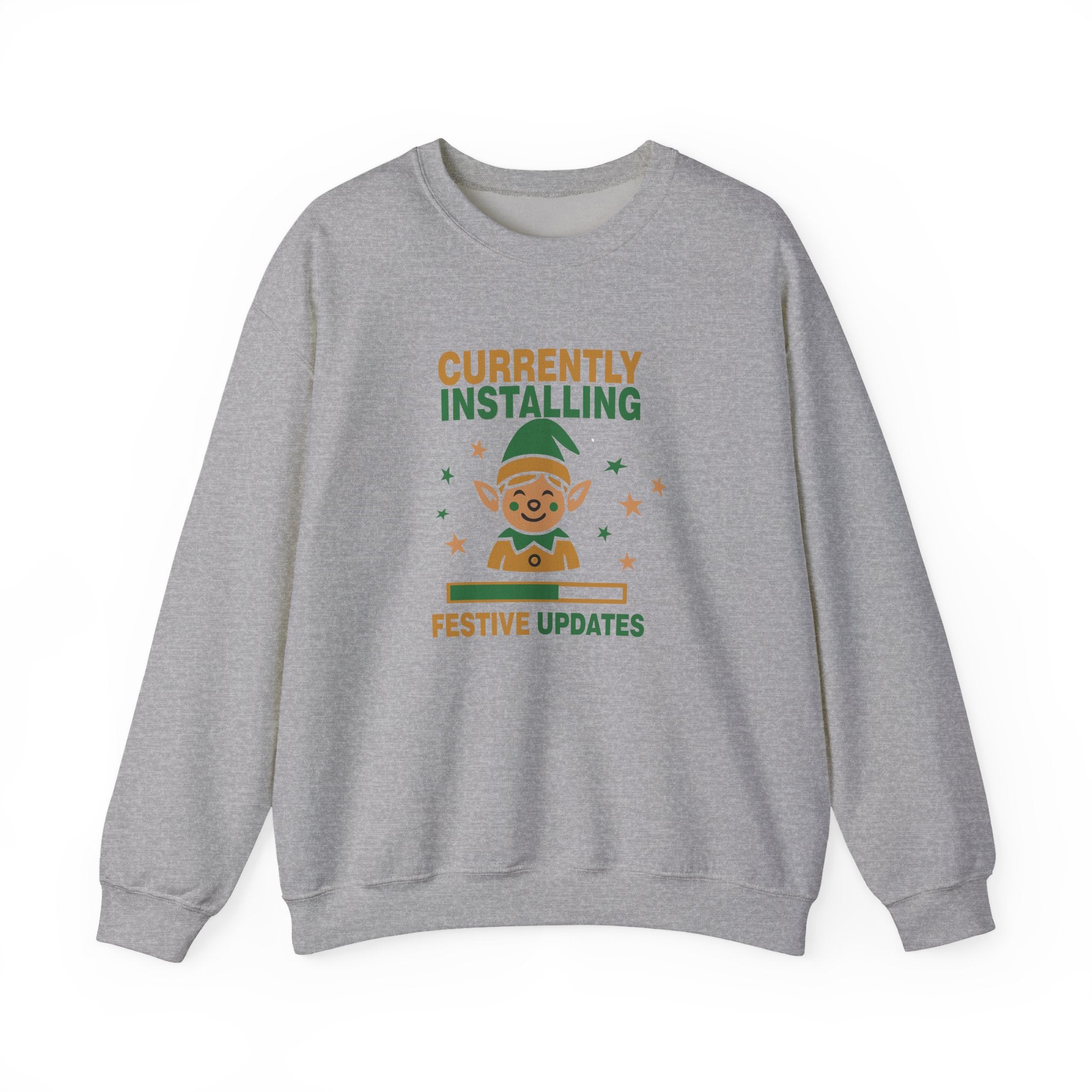 Crewneck Sweatshirt Currently Installing Festive Updates Elf Holiday Graphic