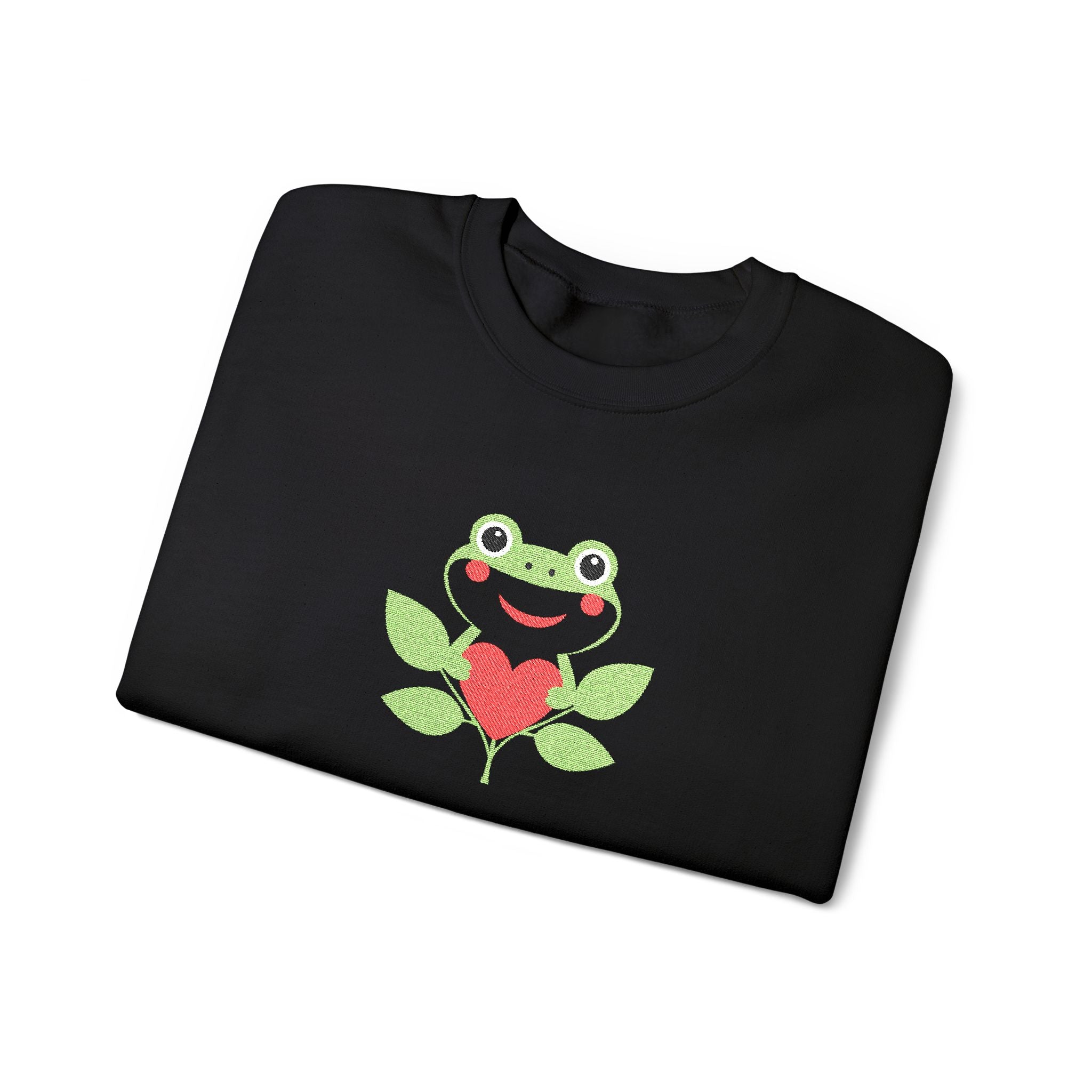 Unisex Frog Holding Heart Crewneck Sweatshirt