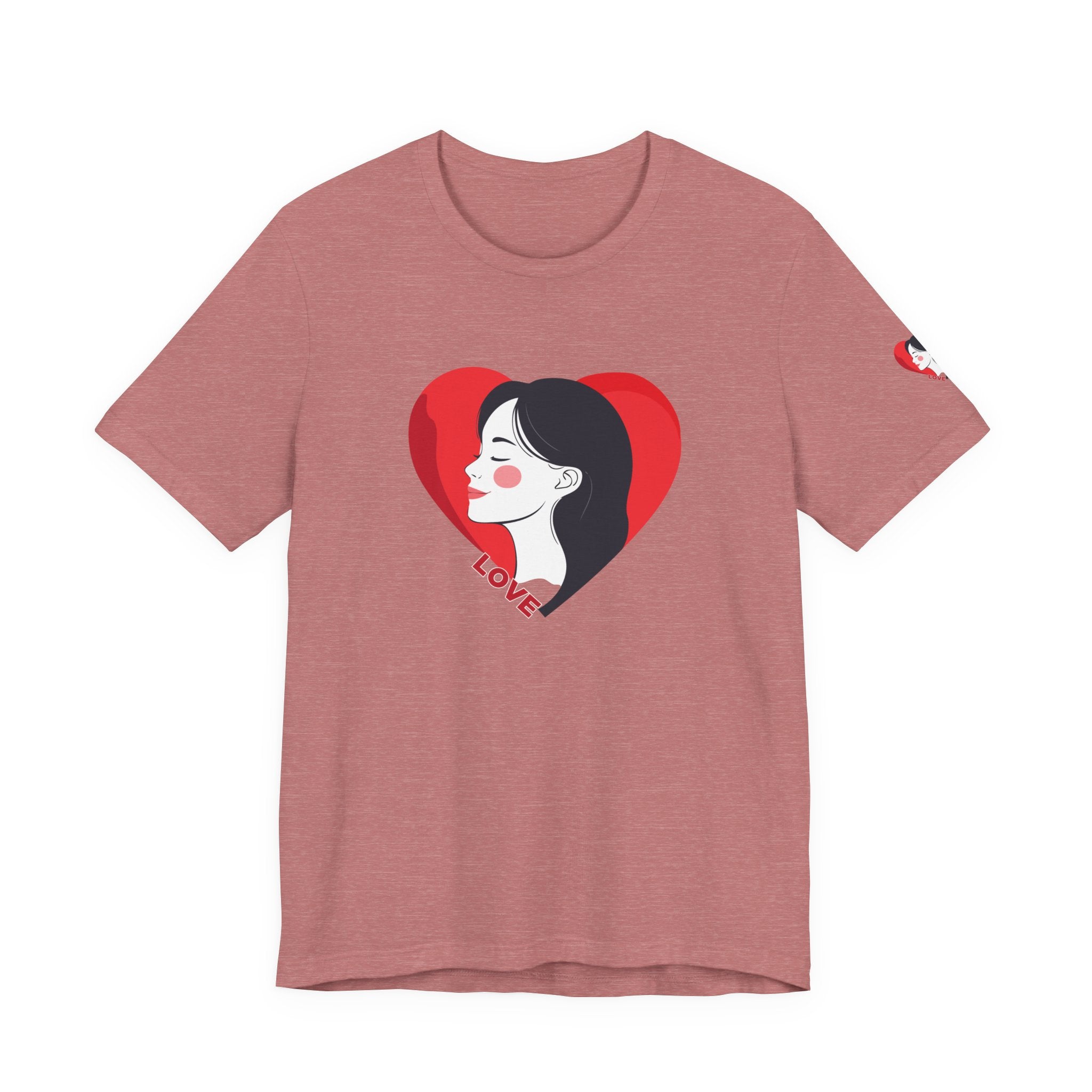 T-Shirt Retro Woman in Heart 'Love' Graphic Tee