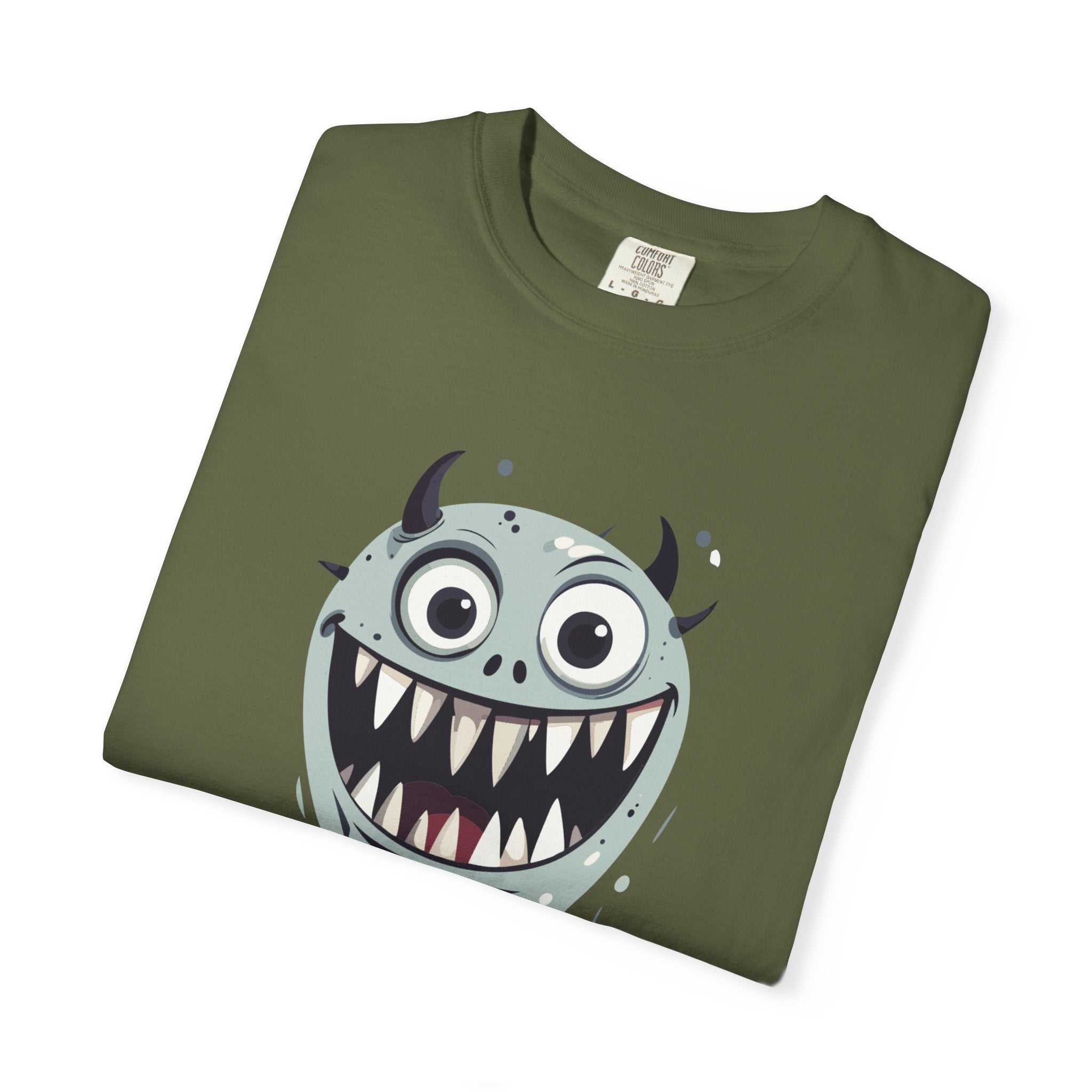 Monster Face T-Shirt Funny Creepy Grinning Monster Graphic Tee