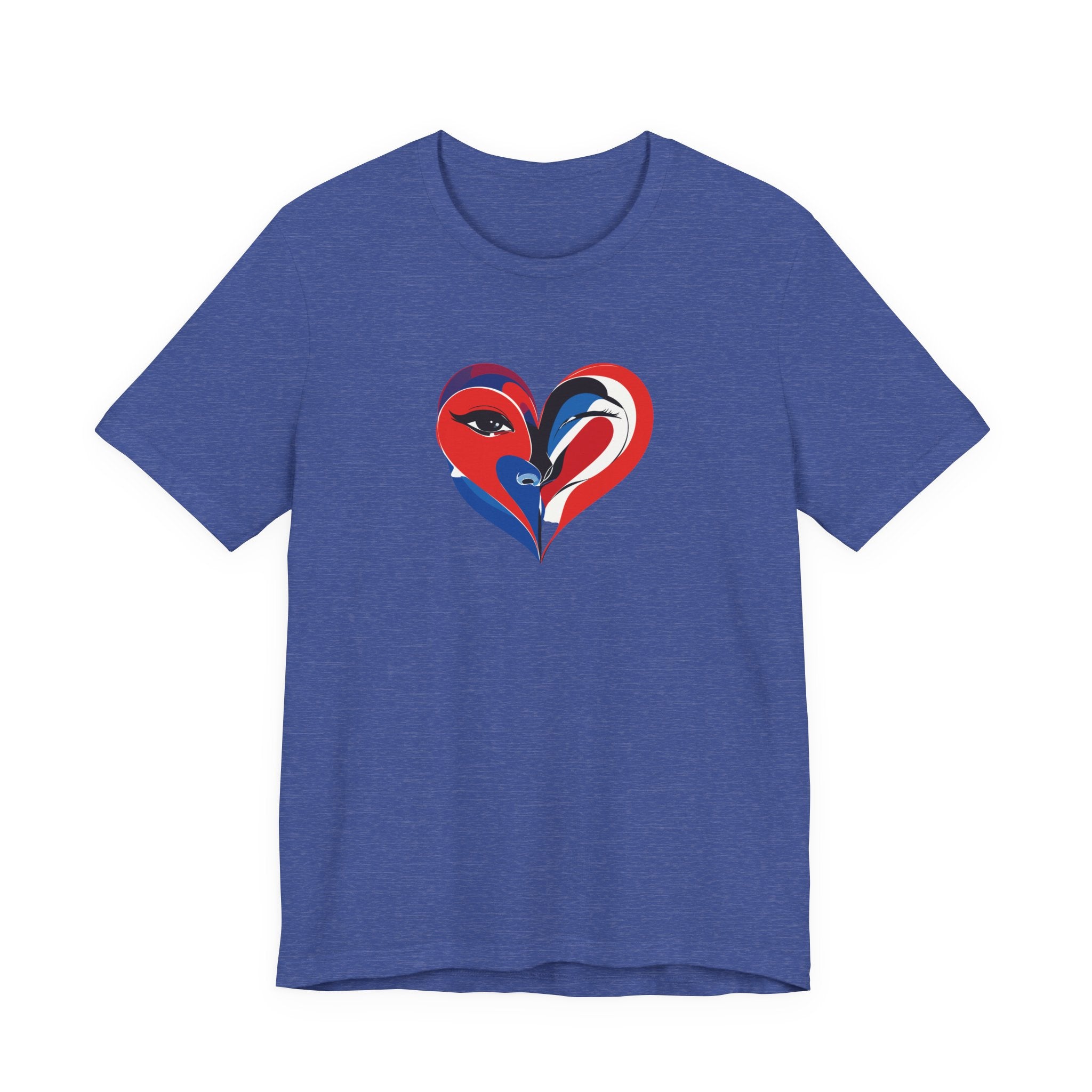 Heart Portrait Tee Romantic Face Heart Graphic T‑Shirt