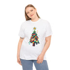 Christmas Tree Graphic Tee Modern Pixelated Holiday T-Shirt