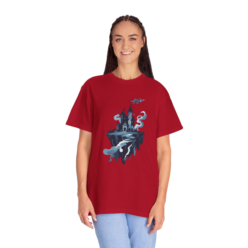Floating Haunted Castle T‑Shirt Spooky Gothic Fantasy Tee