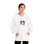 Embroidered Hoodie Patriotic Heart Portrait Graphic Hooded Sweatshirt