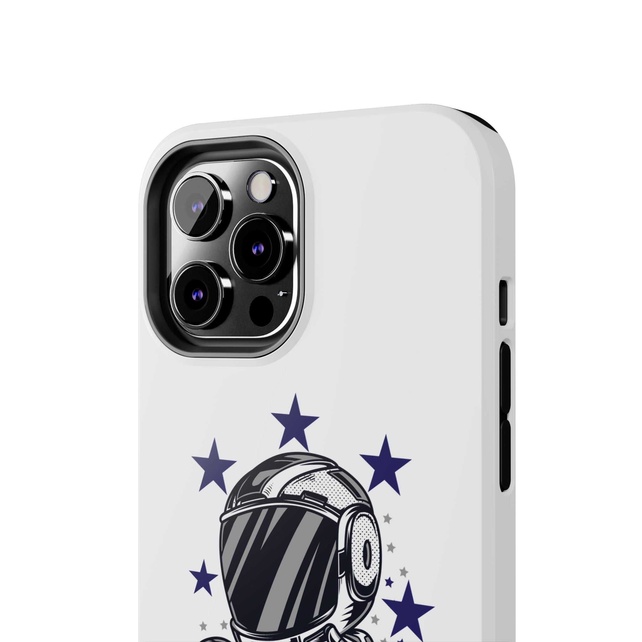 Astronaut Biker Tough Phone Case Retro Space Helmet Rider with Stars