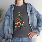 Christmas Tree Graphic Tee Modern Pixelated Holiday T-Shirt