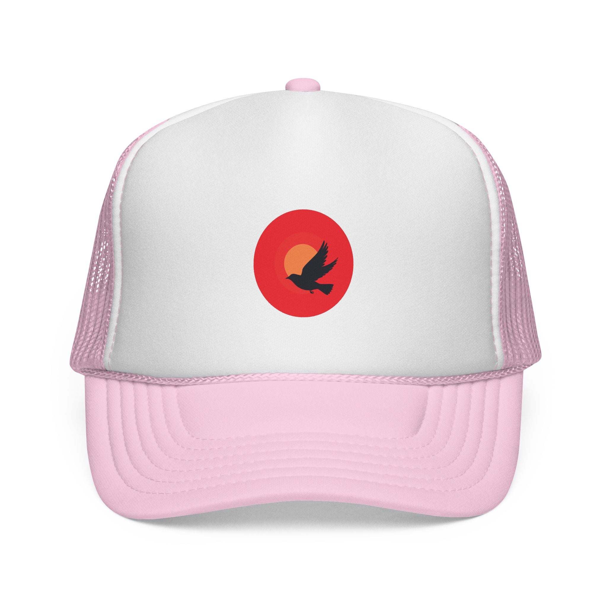 Sunset Bird Trucker Cap | Minimal Nature Logo, Mesh Back Hat