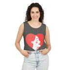 Heart Profile Tank Top — Minimal Feminine Love Graphic