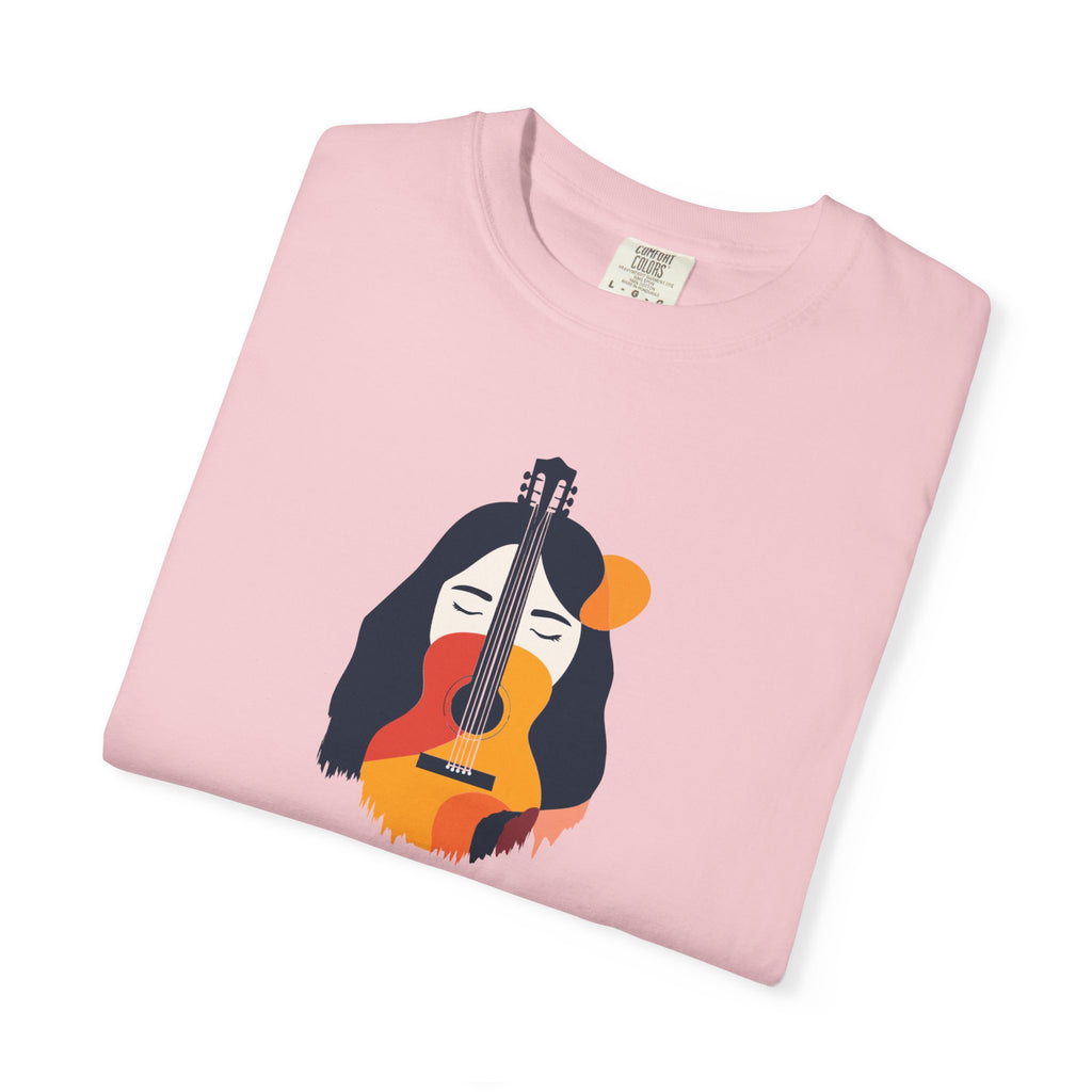 Guitar Face Graphic T-Shirt Abstract Musician Art Tee