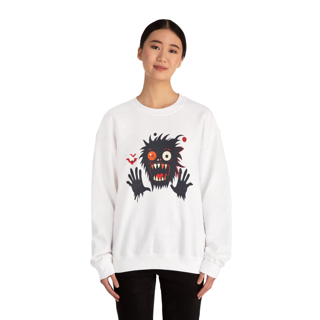 Halloween Monster Crewneck Sweatshirt Spooky Cute Monster Graphic