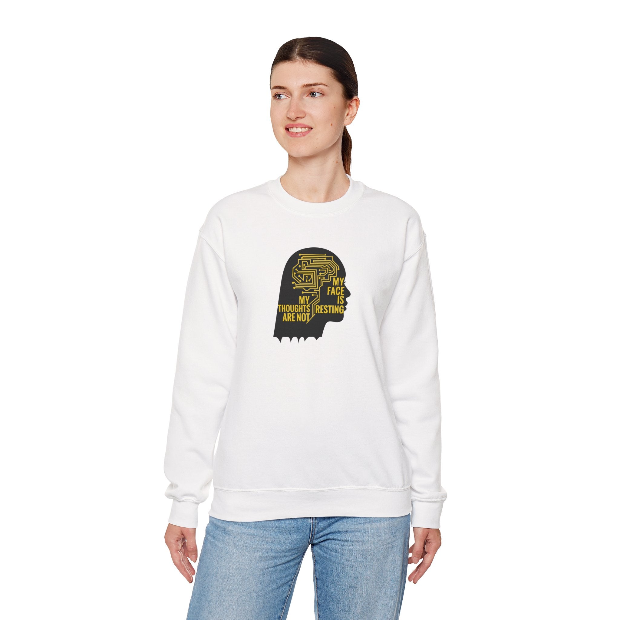 Crewneck Sweatshirt "My Thoughts Are Not Resting" Silhouette Graphic