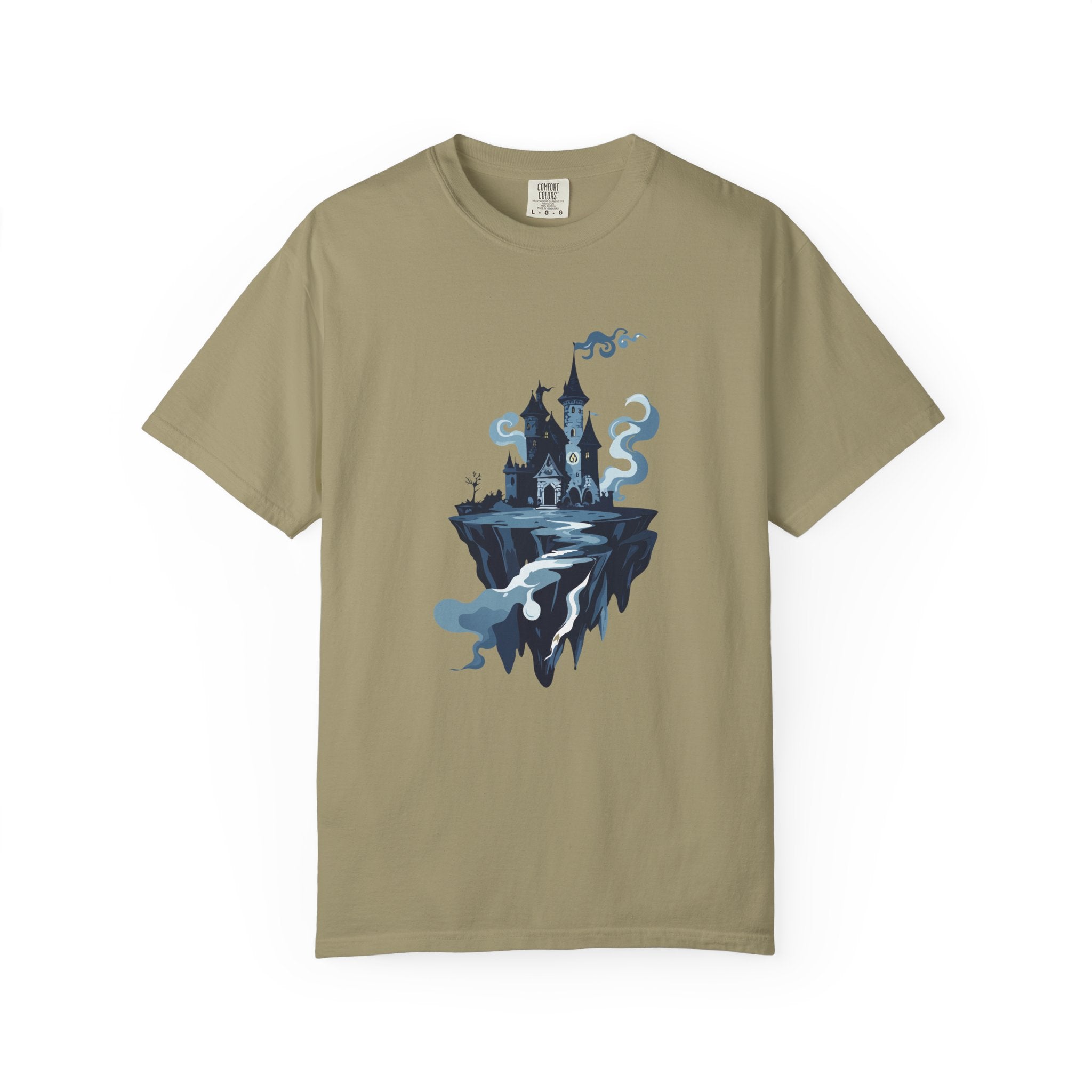 Floating Haunted Castle T‑Shirt Spooky Gothic Fantasy Tee