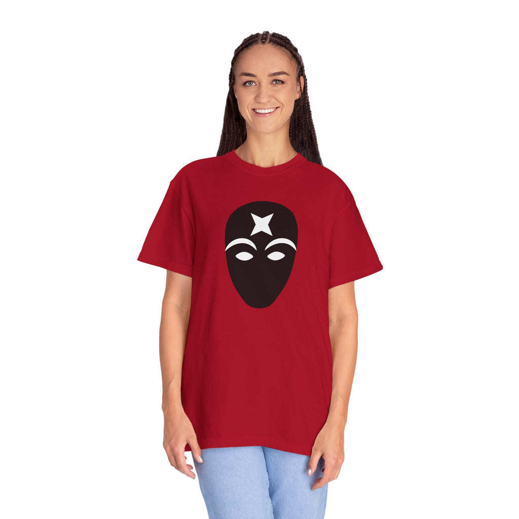 Masked Star Tee  Minimalist Black Mask Graphic T-Shirt