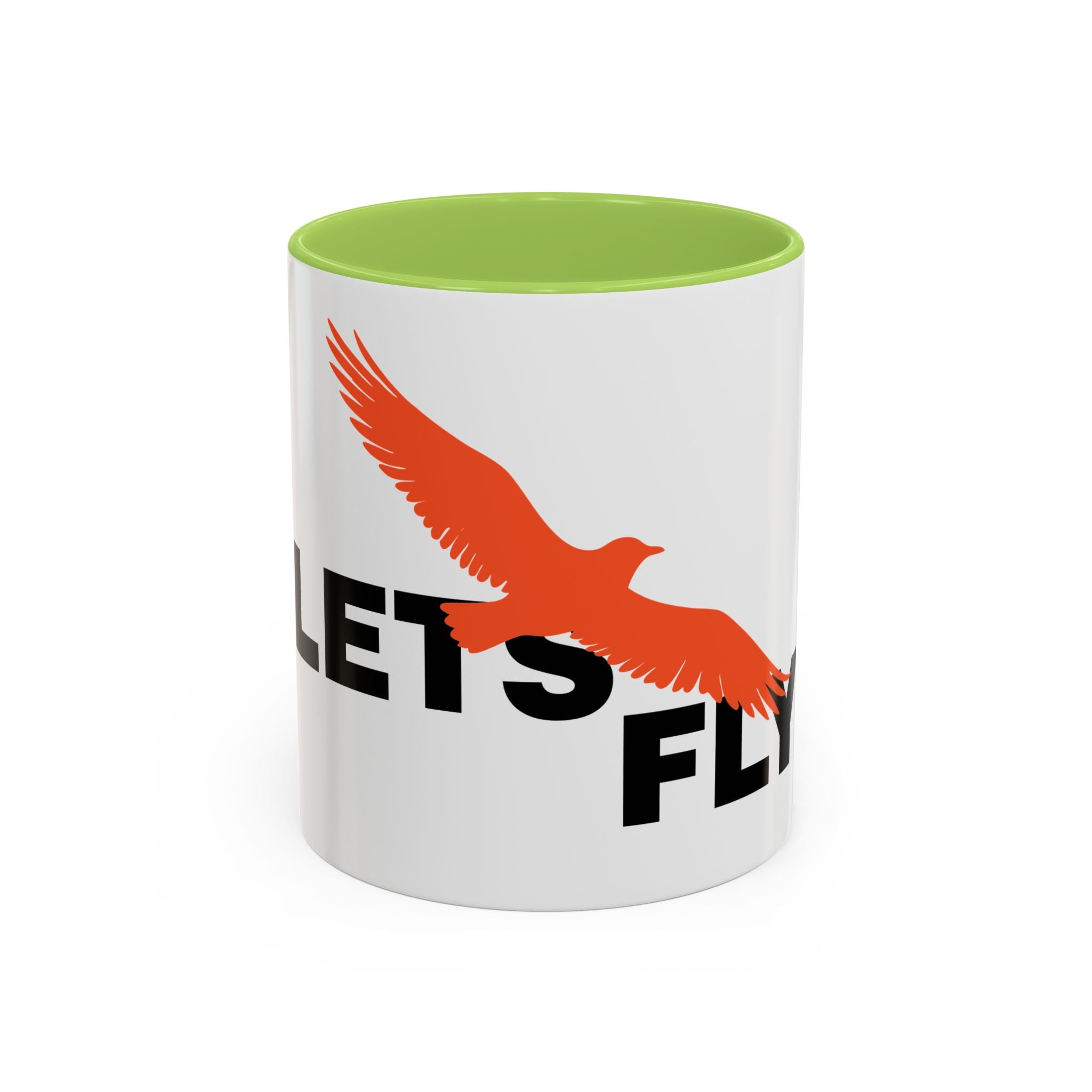 Let’s Fly Coffee Mug — Inspirational Bird Design Accent Mug (11/15oz)