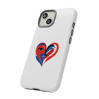 Heart Face Phone Case Red & Blue Abstract Love Design