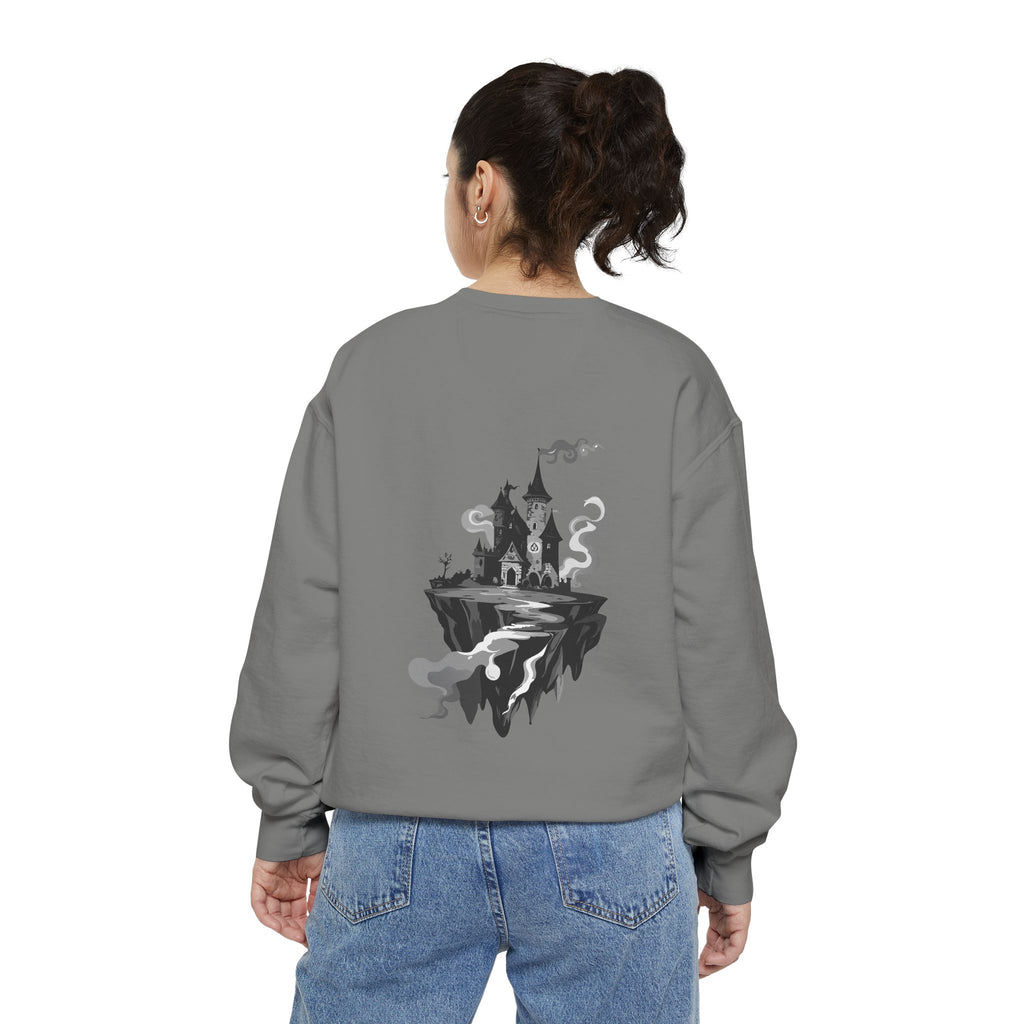 Floating Haunted Castle Sweatshirt Gothic Floating Island Crewneck