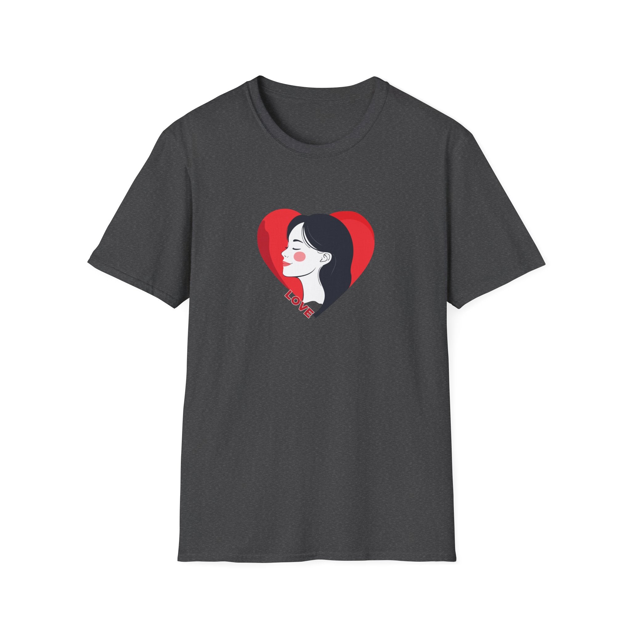 Love Heart Portrait T-Shirt Woman Face Profile