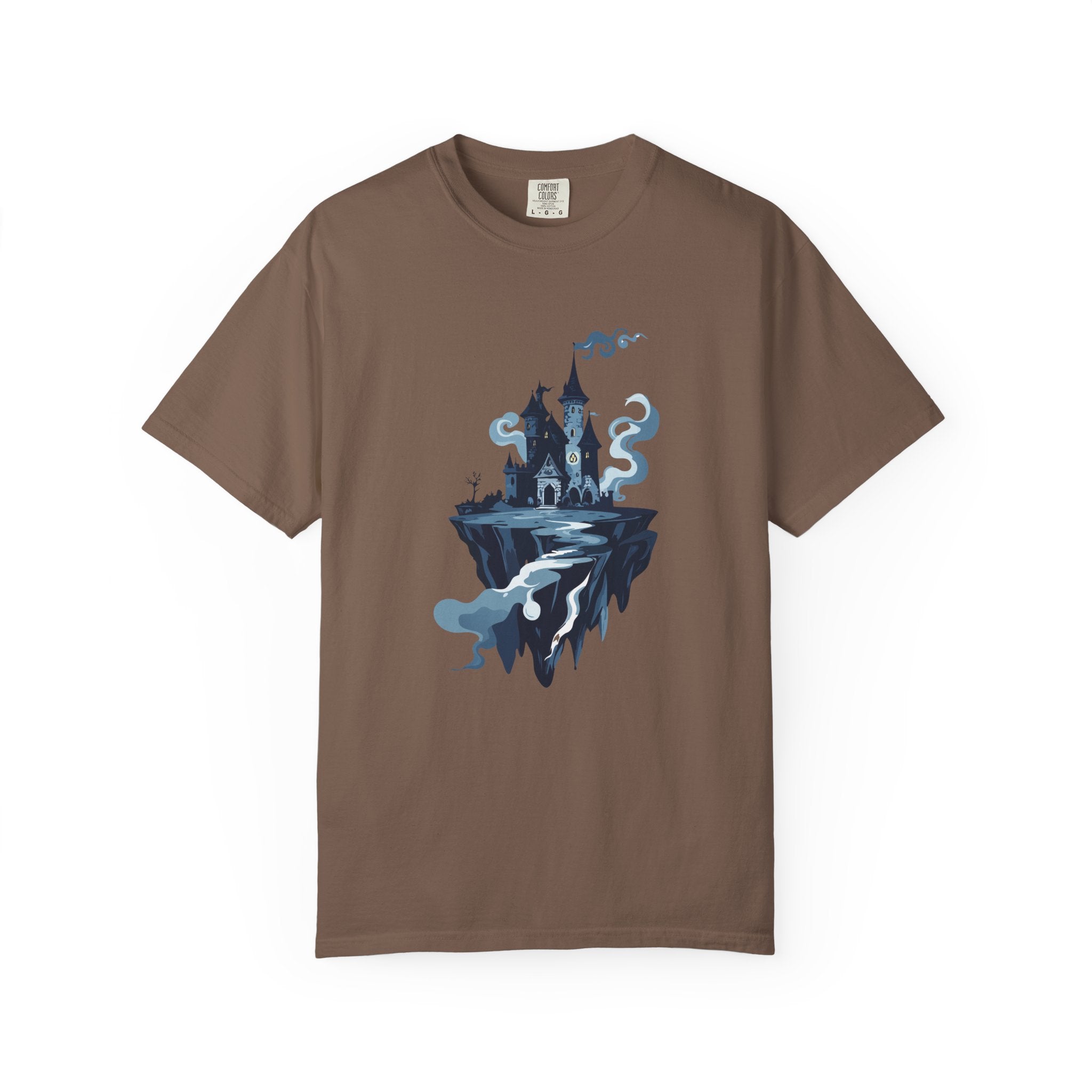 Floating Haunted Castle T‑Shirt Spooky Gothic Fantasy Tee