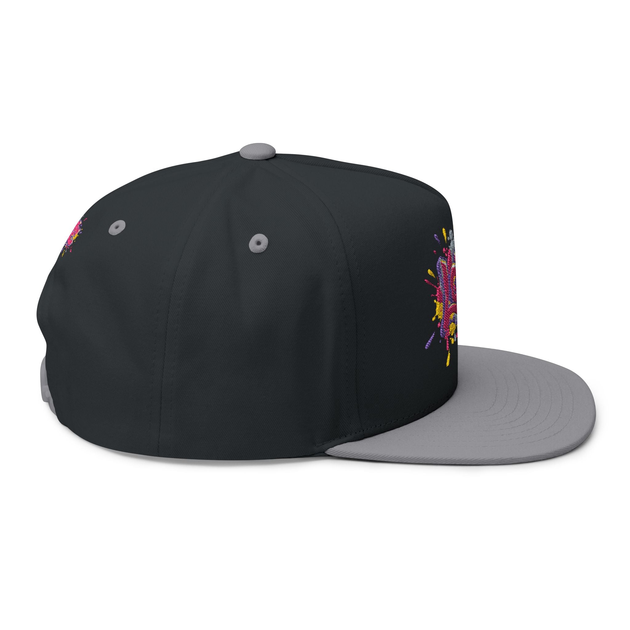 Flat Bill Cap Colorful Graffiti 'LOVE' Embroidered Snapback