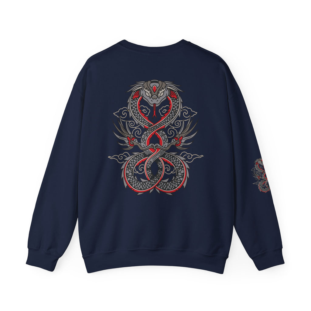 Dragon Ouroboros Crewneck Sweatshirt Gothic Snake Infinity Design