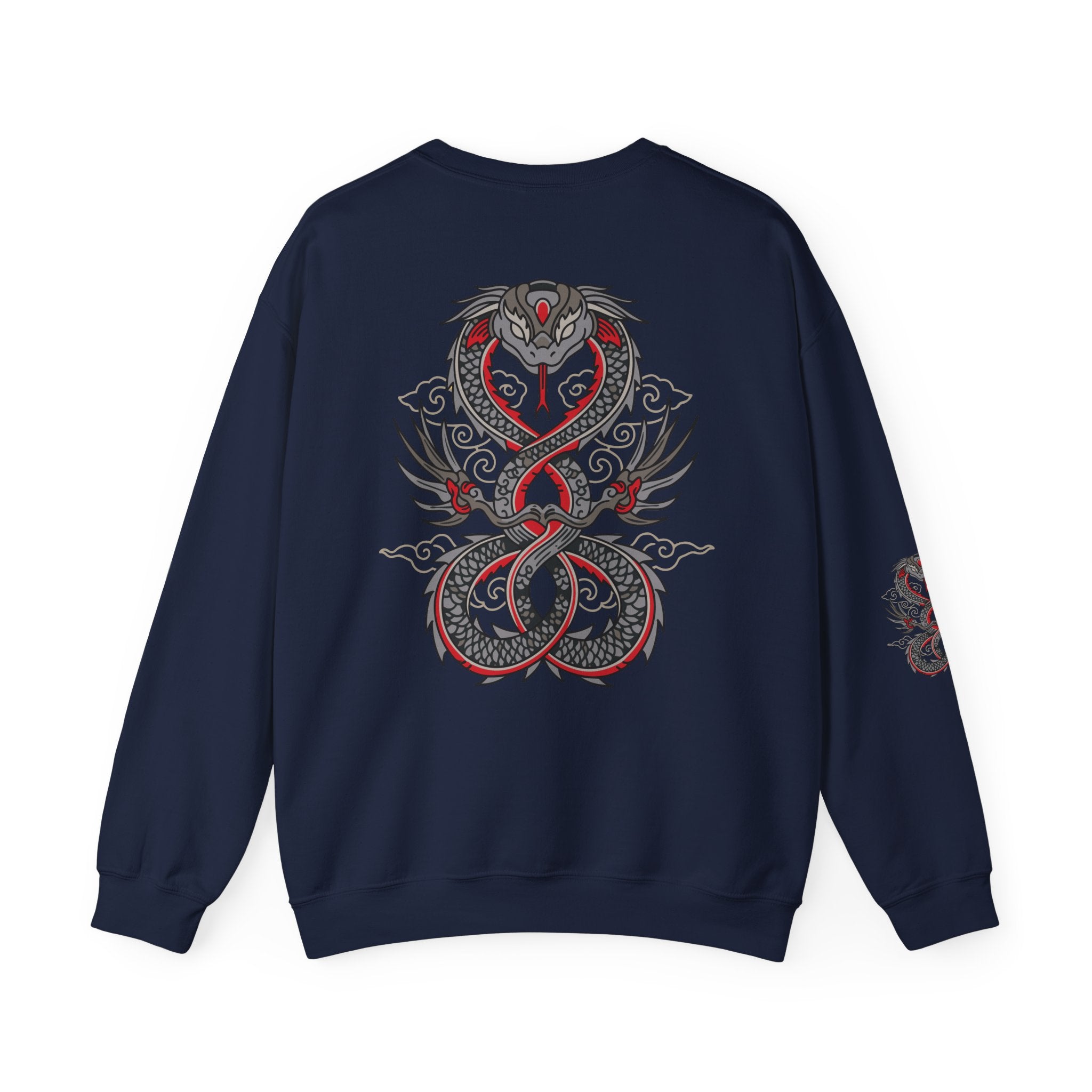 Dragon Ouroboros Crewneck Sweatshirt Gothic Snake Infinity Design