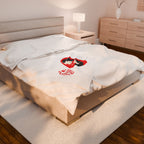 Valentine's Day Plush Blanket — 'Day of Love' Couple Heart Design