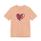Heart Portrait Tee Romantic Face Heart Graphic T‑Shirt