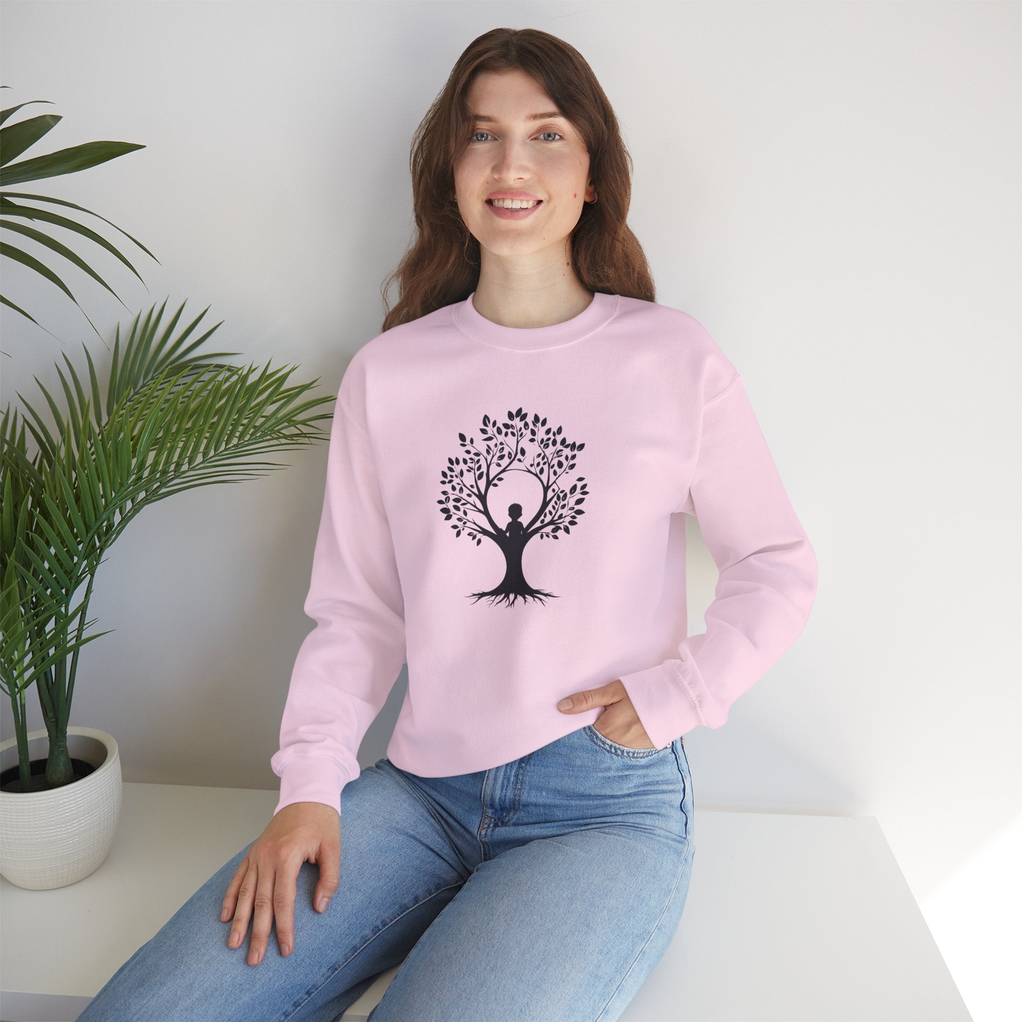 Crewneck Sweatshirt Tree of Life Yoga Silhouette