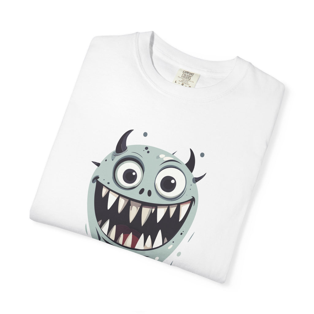 Monster Face T-Shirt Funny Creepy Grinning Monster Graphic Tee