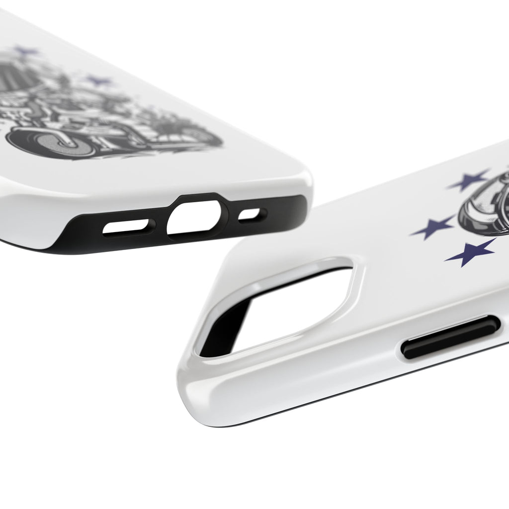 Astronaut Biker Tough Phone Case Retro Space Helmet Rider with Stars