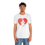 Heart Profile Tee - Minimal Romantic Woman Illustration T-Shirt